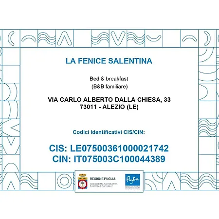 La Fenice Salentina Bed and breakfast Alezio